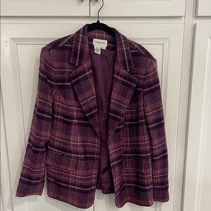 Chadwicks Women's Plaid Blazer in Purple Tones